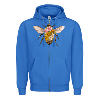 True Royal bee with flowers Zipper Hoodie - Artiststas