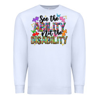 White see the ability not the disability nca Premium Sweatshirt - NancyCooperArtShop