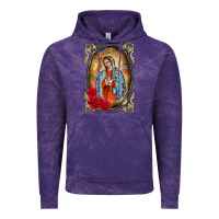 Cloud Purple our lady of guadalupe frame Vintage Hoodie - BarkalooDesign