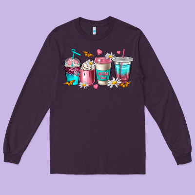Mom Fuel Coffee Cups Long Sleeve Tee Designed By Nancycooperartshop