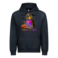 Navy Horror Coffee Urban Hoodie - FaDigitalArtStudio