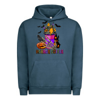 Pigment Midnight Navy Horror Coffee Urban Hoodie - FaDigitalArtStudio