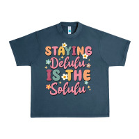 Midnight Navy staying delulu is the solulu Urban Heavy Tee - MaliasSmallBusiness