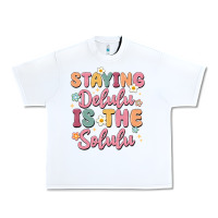 White staying delulu is the solulu Urban Heavy Tee - MaliasSmallBusiness