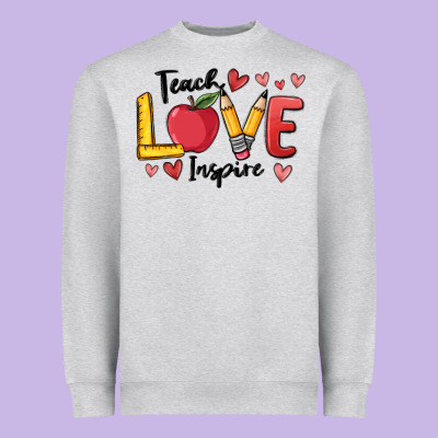 Teach Love Inspire Heavyweight Sweatshirt Designed By Maliassmallbusiness
