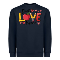 Navy teach love inspire Heavyweight Sweatshirt - MaliasSmallBusiness