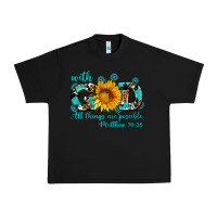 Black with god all things are possible sunflower Urban Heavy Tee - AdoDesignShop