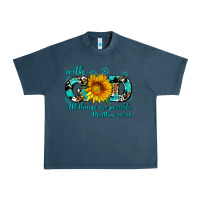 Midnight Navy with god all things are possible sunflower Urban Heavy Tee - AdoDesignShop