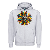 Sunflower Cowhide Leopard Zipper Hoodie | Teevron