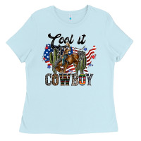 Baby Blue cool it cowboy Ladies Tee - SublimationCraftShop