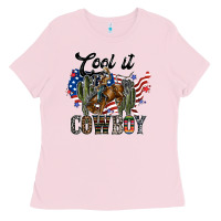 Bubblegum Pink cool it cowboy Ladies Tee - SublimationCraftShop