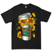 Black Mama Needs Coffee Cup Premium Tee - FaDigitalArtStudio