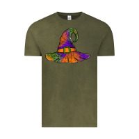 Vintage Olive Spider Web Witch Hat Vintage Tee - Jasminsmagicworld