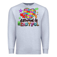 Heather Grey Different is beautiful Premium Sweatshirt - NancyCooperArtShop