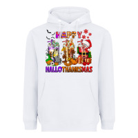 White happy hallothanksmas coffee cups Heavyweight Hoodie - texasbilliewilder