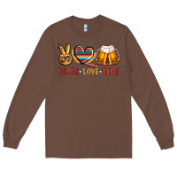 Chestnut peace love beer Long Sleeve Tee - NancyCooperArtShop