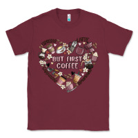 Burgundy but first coffee Classic Tee - MaliasSmallBusiness