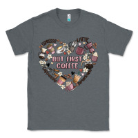 Charcoal Heather but first coffee Classic Tee - MaliasSmallBusiness