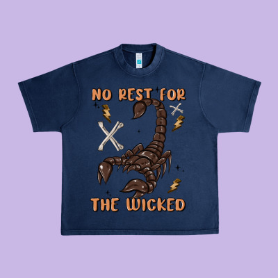 No Rest For The Wicked Urban Heavy Tee Designed By Maliassmallbusiness