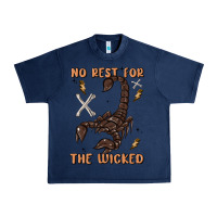Navy no rest for the wicked Urban Heavy Tee - MaliasSmallBusiness