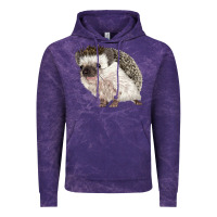 Cloud Purple Hedgehog Illustrations Vintage Hoodie - LillyAllenDesigns