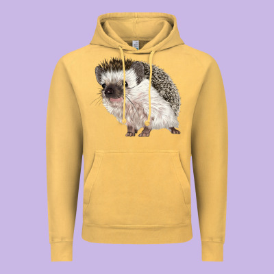 Hedgehog Illustrations Vintage Hoodie Designed By Lillyallendesigns