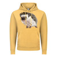 Vintage Mustard Hedgehog Illustrations Vintage Hoodie - LillyAllenDesigns