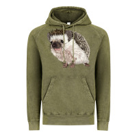 Vintage Olive Hedgehog Illustrations Vintage Hoodie - LillyAllenDesigns