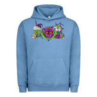 Pigment Pebble Blue Halloween Coffee Cups Urban Hoodie - FaDigitalArtStudio