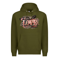 Army Green Love America 4th of july Premium Hoodie - HowdyJamesFarm