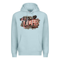 Blue Mist Love America 4th of july Premium Hoodie - HowdyJamesFarm