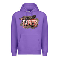 Purple Love America 4th of july Premium Hoodie - HowdyJamesFarm