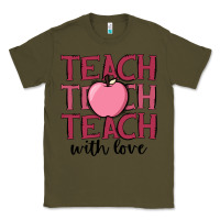 Army Green teach with love Classic Tee - JahusDesignShop