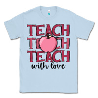 Dusty Blue teach with love Classic Tee - JahusDesignShop
