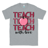 Heather Grey teach with love Classic Tee - JahusDesignShop