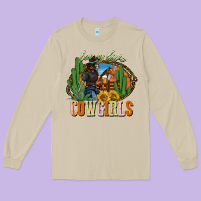 Long Live Cowgirls Long Sleeve Tee Designed By Nancycooperartshop
