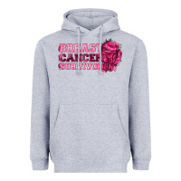 Heather Grey Breast Cancer Survivor Heavyweight Hoodie - texasbilliewilder