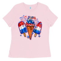 Bubblegum Pink 4th of July ice creams Ladies Tee - Neo Western
