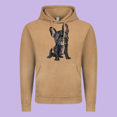 French Bulldog Vintage Hoodie Designed By Barkaloodesign