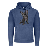 Vintage Denim french bulldog Vintage Hoodie - BarkalooDesign