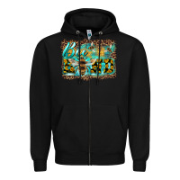 Black bee kind with sunflower and leopard background Zipper Hoodie - Artiststas