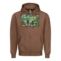 Chestnut bee kind with sunflower and leopard background Zipper Hoodie - Artiststas