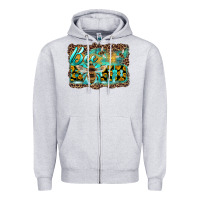 Heather Grey bee kind with sunflower and leopard background Zipper Hoodie - Artiststas
