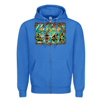 True Royal bee kind with sunflower and leopard background Zipper Hoodie - Artiststas