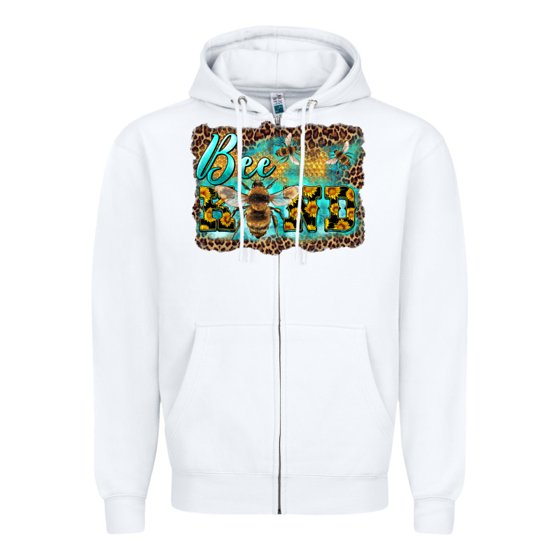 Bee Kind With Sunflower And Leopard Background Zipper Hoodie by Artiststas | Teevron
