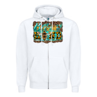 White bee kind with sunflower and leopard background Zipper Hoodie - Artiststas