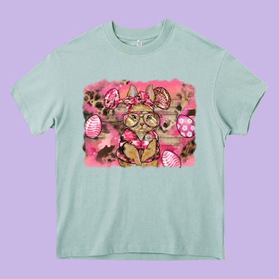 Pink Camouflage Bunny Background Heavy Core Tee Designed By Barkaloodesign