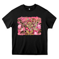 Black pink camouflage bunny background Heavy Core Tee - BarkalooDesign
