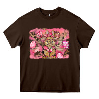 Chocolate Brown pink camouflage bunny background Heavy Core Tee - BarkalooDesign