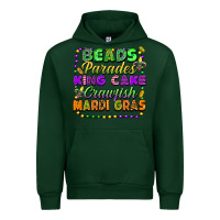 Forest Green Beads parades king cake crawfish Mardi Gras Urban Hoodie - FaDigitalArtStudio